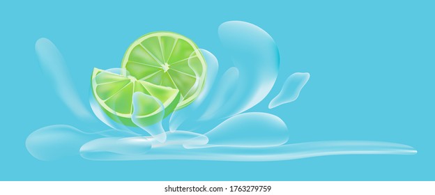Vector - Illustration of Lime with water to spread.