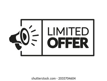 Vector Illustration Limited Offer Label With Megaphone