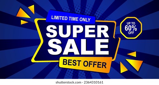 Vector Illustration Limited Time Super Sale Banner