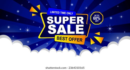 Vector Illustration Limited Time Super Sale Banner