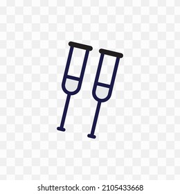 Vector illustration of limp leg stick in transparent background(png).