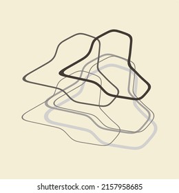 Vector illustration, line art of abstract layer lines. Suitable for creative design materials.