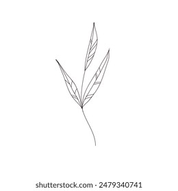 Vektorillustration der Linienkunst abstrakte Blume. Handgezeichnetes modernes minimalistisches Design für kreatives Logo, Ikone oder Emblem