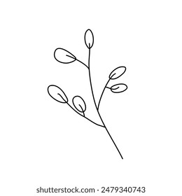Vector illustration of line art  abstract flower. Hand drawn modern minimalistic design for creative logo, icon or emblem