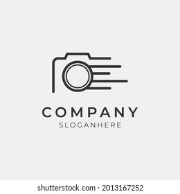vector illustration of line art photography logo perfect for photographer and media company