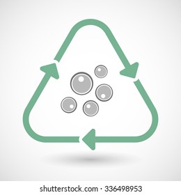 Vector illustration of a line art recycle sign icon with oocytes