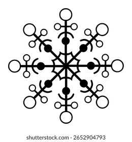 Vektorgrafik Linie Kunst Schneeflocke. Winter Weihnachten Design Element.