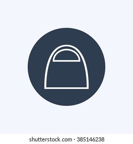 Vector illustration line bag icon. Could be used as menu button, user interface element template, badge, sign, symbol, company logo