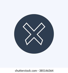 Vector illustration line cancel icon. Could be used as menu button, user interface element template, badge, sign, symbol, company logo