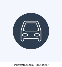 Vector illustration line car icon. Could be used as menu button, user interface element template, badge, sign, symbol, company logo
