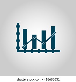 Vector illustration of line chart icon. Premium quality web icon.

