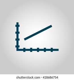 Vector illustration of line chart icon. Premium quality web icon.