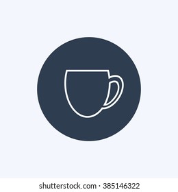 Vector illustration line cup icon. Could be used as menu button, user interface element template, badge, sign, symbol, company logo