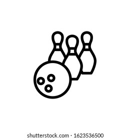 Vector, Illustration, Line design template, bowling icon 