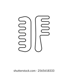 vector illustration, line drawing, isolated, hair comb, icon, beauty, doodle, lineart