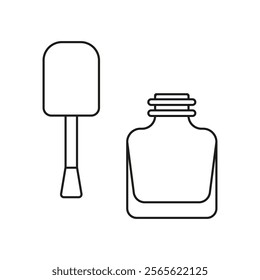 vector illustration, line drawing, isolated, nail polish, icon, beauty, doodle, lineart, manicure, nail polish