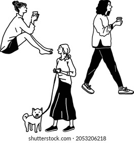 Ilustración vectorial del dibujo de una mujer elegante