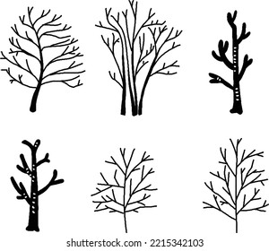 Vektorgrafik einer Zeilenzeichnung eines Baumes