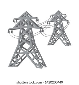 Vector illustration of line  and electric  logo. Set of line  and cable stock vector illustration.