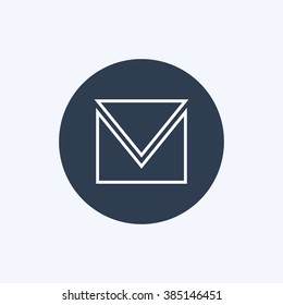 Vector illustration line envelope icon. Could be used as menu button, user interface element template, badge, sign, symbol, company logo