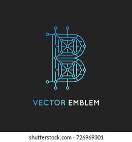 Vector illustration in line flat style and blue colors - bitcoin and crypto currency concept - mining digital money -  virtual payment system infographics