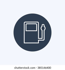 Vector illustration line gas station icon. Could be used as menu button, user interface element template, badge, sign, symbol, company logo