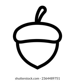 Vector illustration of line icon of an acorn.