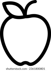 Icono de línea vectorial de una manzana.