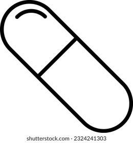 Vektorgrafik eines Zeilensymbols einer Kapselpille. Schmerzmittel und Antibiotika.