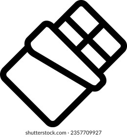 Vector illustration of a line icon of a chocolate bar.