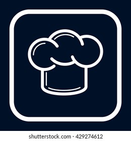 vector illustration line icon cook cap black and white