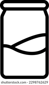 Vector illustration of a line icon of a flask with water or liquid.