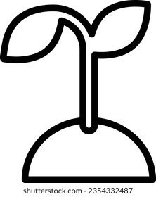 Vector illustration of a line icon of a plant sprout. Agriculture symbol.