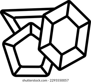 Icono vectorial de línea de gemas preciosas de diferentes tipos. Joyera.
