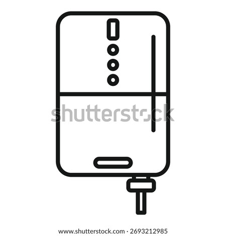 Vector illustration of a line icon representing a sleek, contemporary electric water heater