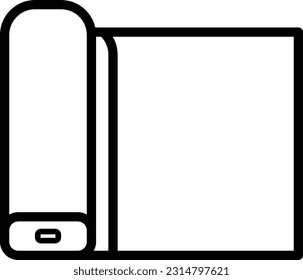 Icono vectorial de línea de un rollo de tela o papel.
