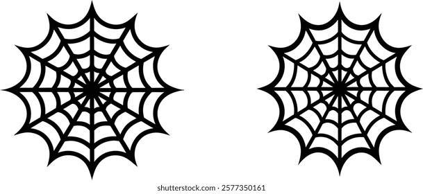 Vector illustration of line icon of a spider web.
