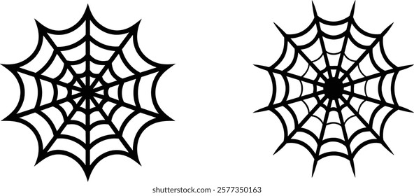Vector illustration of line icon of a spider web.
