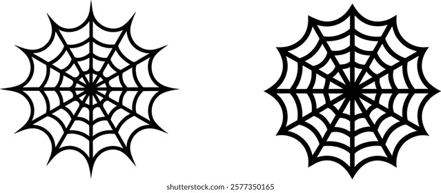 Vector illustration of line icon of a spider web.
