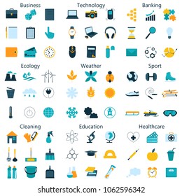 Vector illustration of line icons for different social spheres