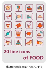 vector illustration line icons food and drink black and white