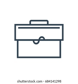 Vector illustration line, outline drawing briefcase web icon isolated on white background