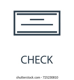 Vector illustration line, outline drawing check web icon isolated on white background