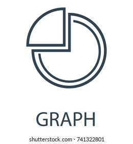 Vector illustration line, outline drawing graph web icon isolated on white background