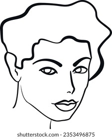 Ilustración vectorial del retrato de una hermosa mujer.