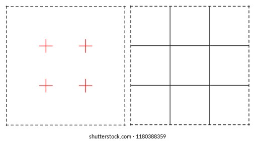 Vector illustration of line rectangle to be Rule of Thirds.