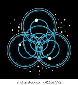 Vector illustration of line sign. sacred geometry.