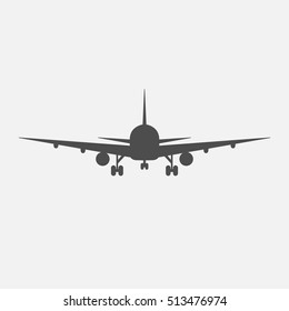 vector illustration line silhouette of airplane isolated