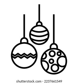 Vector illustration. Line stroke icons. Holiday symbols. Merry Christmas and Happy New Year icons set. Editable vector graphics.