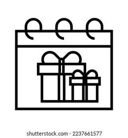 Vector illustration. Line stroke icons. Holiday symbols. Merry Christmas and Happy New Year icons set. Editable vector graphics.